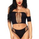 Opaque Crop Top And Thong Black O/S #1 | ViPstore.hu - Erotika webáruház
