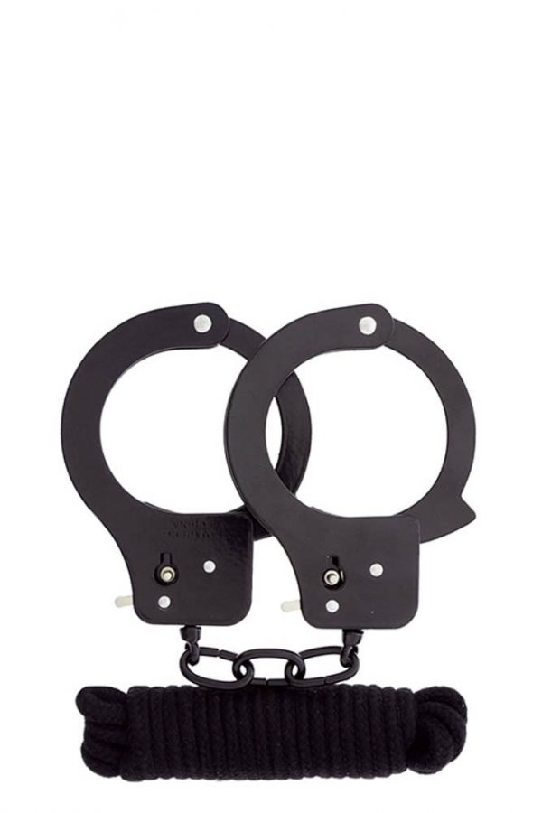 Bondx Metal Cuffs & Love Rope Set Black #2 | ViPstore.hu - Erotika webáruház