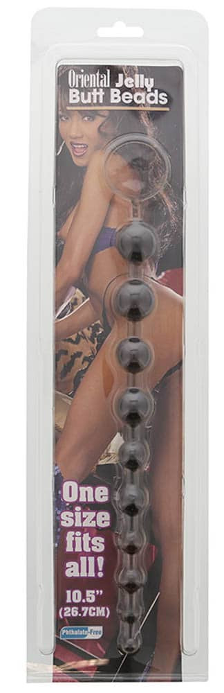 Oriental Jelly Butt Beads 10.5 inch Black #1 | ViPstore.hu - Erotika webáruház