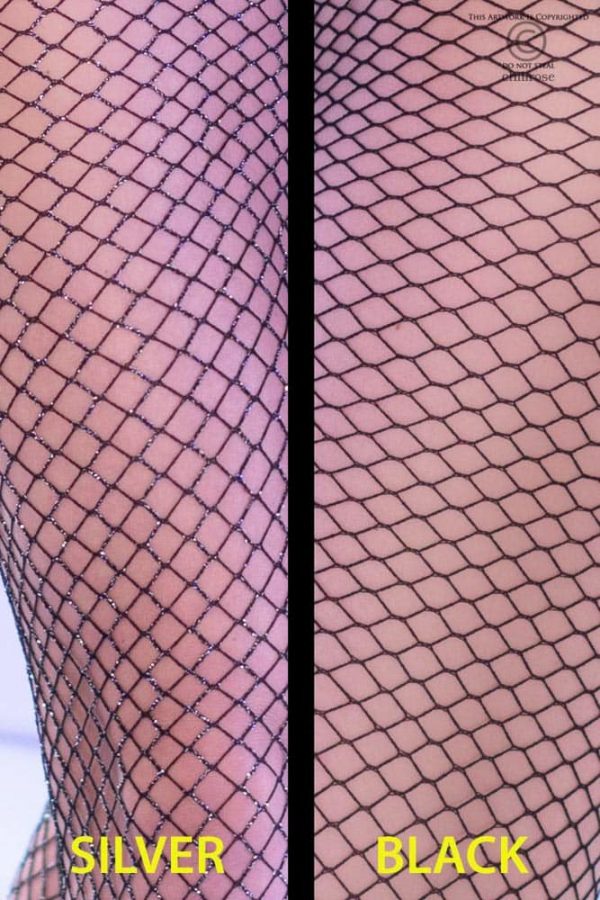 CR 4309  O/S  2 pairs 2 colors Black and Black/Silver(Lurex) small hole Fishnet Pantyhouse1 Pair standard black color1 Pair blac #3 | ViPstore.hu - Erotika webáruház