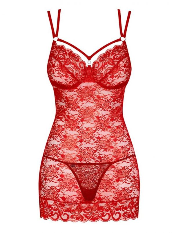 860-CHE-3 chemise & thong red  S/M #3 | ViPstore.hu - Erotika webáruház