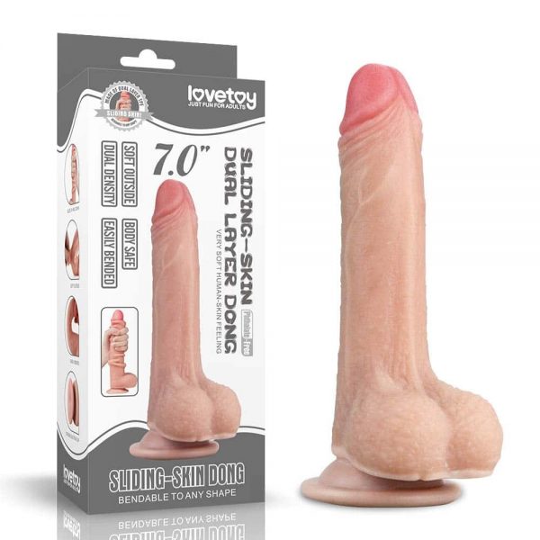 7'' Sliding Skin Dual Layer Dong #2 | ViPstore.hu - Erotika webáruház