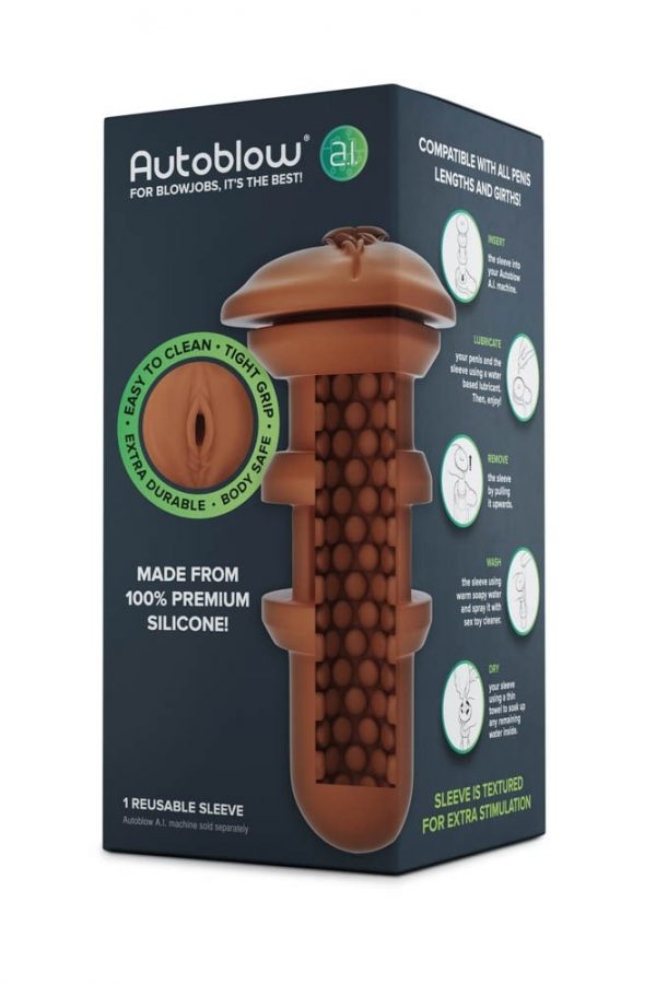 Autoblow A.I. Silicone Vagina Sleeve - Brown #4 | ViPstore.hu - Erotika webáruház