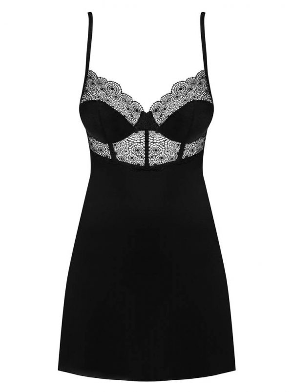 Sharlotte chemise & thong black L/XL #2 | ViPstore.hu - Erotika webáruház
