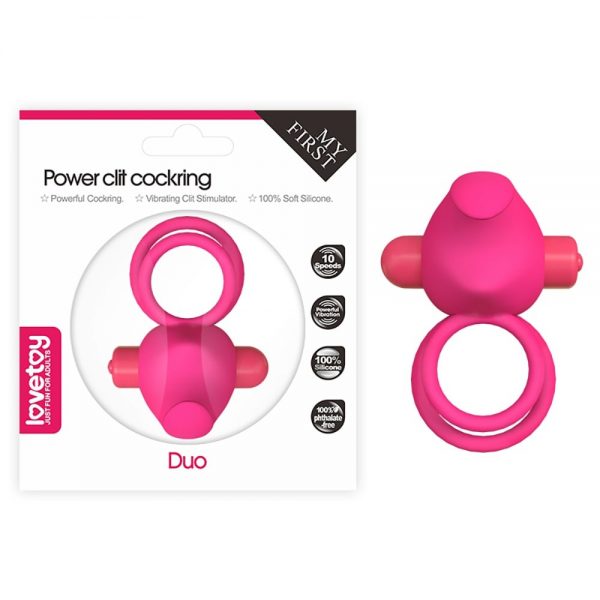 Power Clit Duo Silicone Cockring Pink #7 | ViPstore.hu - Erotika webáruház