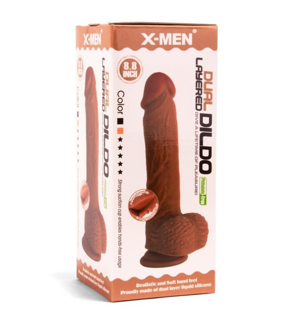 X-MEN 8.8 inch Dual Layered Dildo Brown #5 | ViPstore.hu - Erotika webáruház