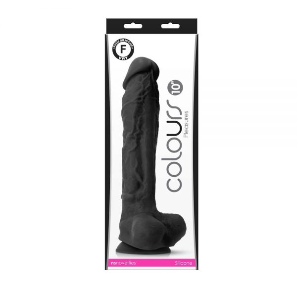 Colours - Pleasures - 10" Dildo - Black #2 | ViPstore.hu - Erotika webáruház