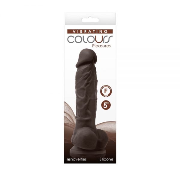 Colours - Pleasures - Vibrating - 5" Dildo - Dark Brown #2 | ViPstore.hu - Erotika webáruház