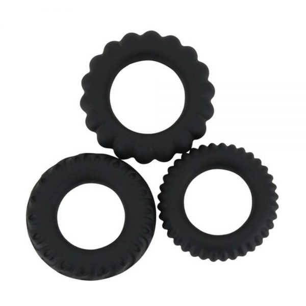 Titan 3 in 1 Silicone Rings Black #4 | ViPstore.hu - Erotika webáruház
