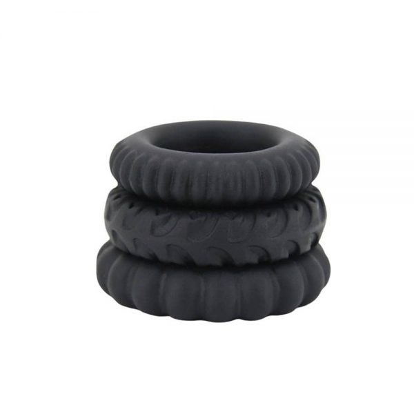 Titan 3 in 1 Silicone Rings Black #5 | ViPstore.hu - Erotika webáruház