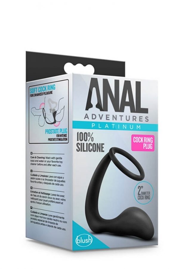 ANAL ADVENTURES COCK RING PLUG BLACK #7 | ViPstore.hu - Erotika webáruház