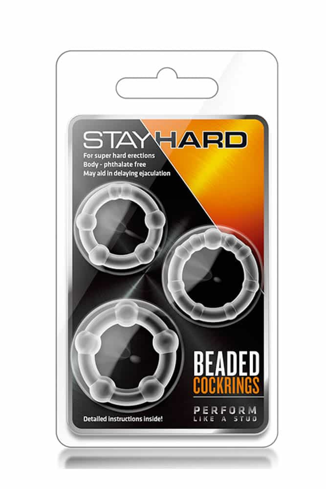 Stay Hard Beaded Cockrings Clear #1 | ViPstore.hu - Erotika webáruház