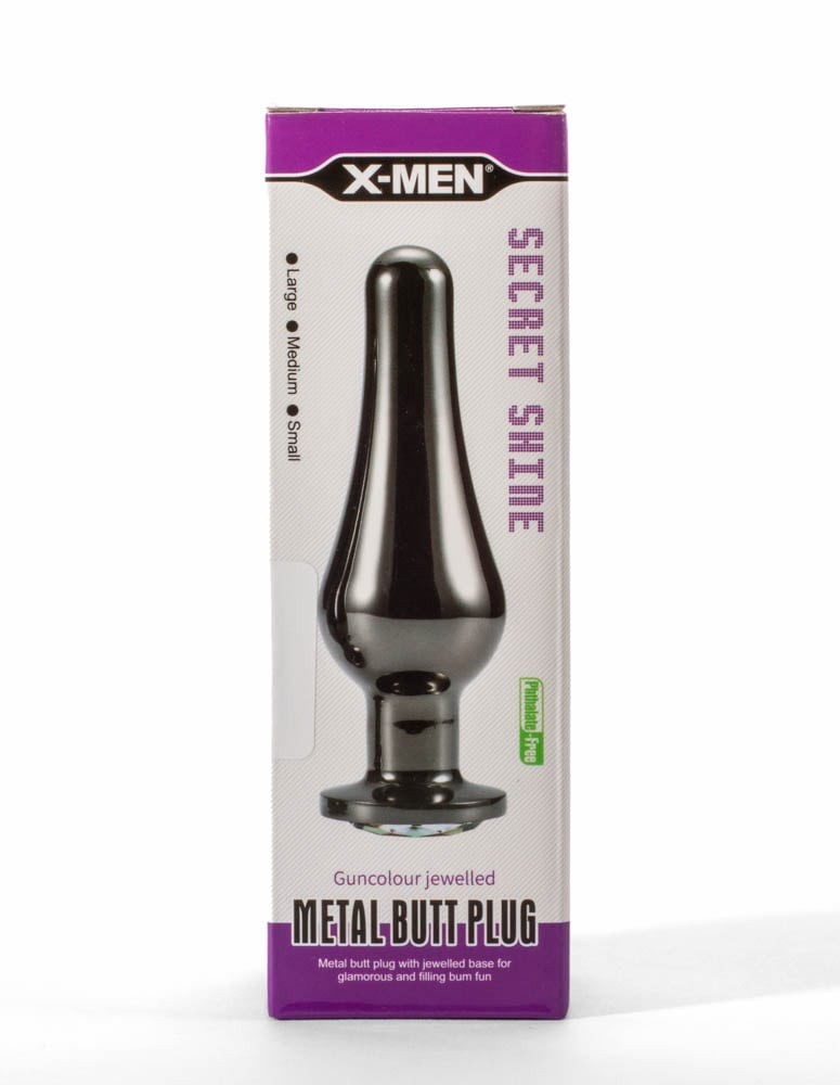 X-Men Secret Shine Gun Colour Jewelled Metal Butt Plug M #5 | ViPstore.hu - Erotika webáruház