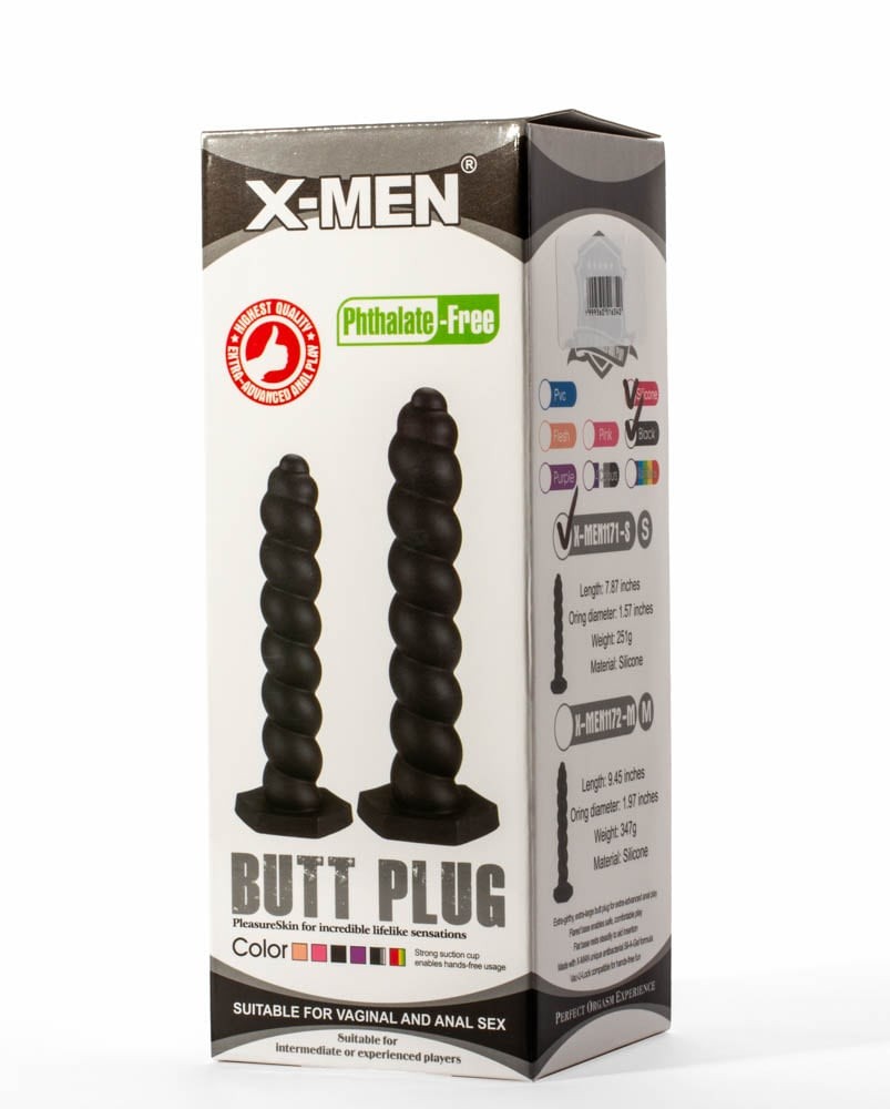 X-Men 7.87" Silicone Butt Plug Black S #2 | ViPstore.hu - Erotika webáruház