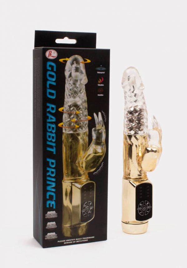 Gold Rabbit Prince Vibrating & Rotating Penis Gold Clear #1 | ViPstore.hu - Erotika webáruház
