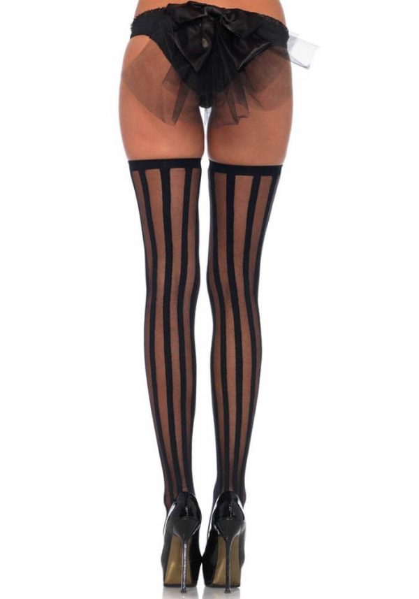 Sheer Stockings with Vertical Stripes #1 | ViPstore.hu - Erotika webáruház