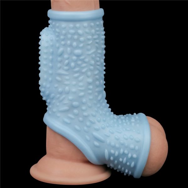 Vibrating Drip Knights Ring with Scrotum Sleeve Blue #2 | ViPstore.hu - Erotika webáruház