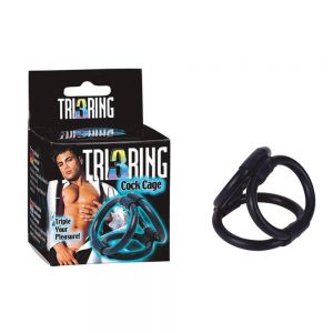 Tri Ring Cock Cage Black ViPstore.hu - Erotika Webáruház - Szexshop