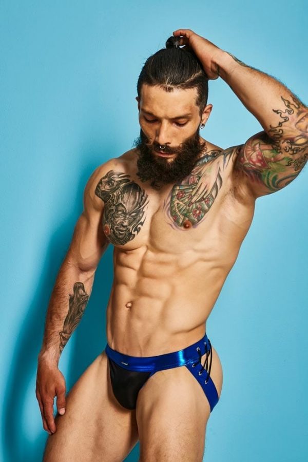 C4M-Desire Jockstrap-BlueLeatherette-M #1 | ViPstore.hu - Erotika webáruház