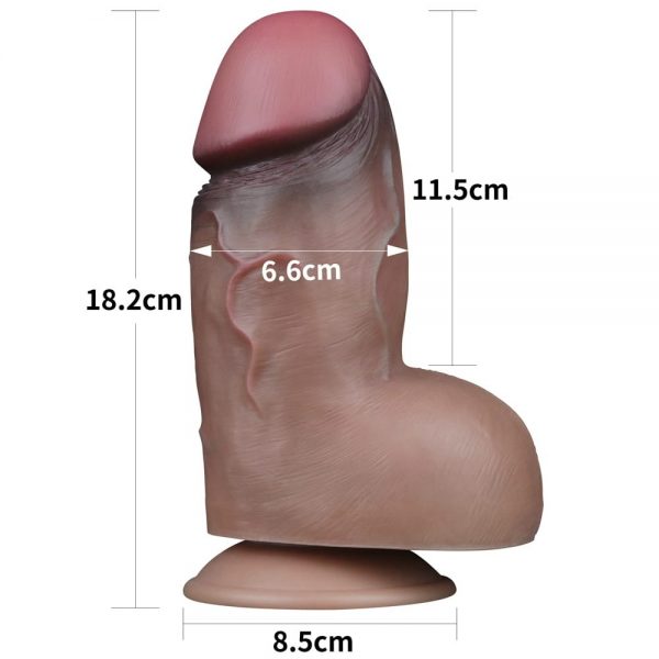 7" Dual-Layered Silicone Nature Cock Brown #9 | ViPstore.hu - Erotika webáruház