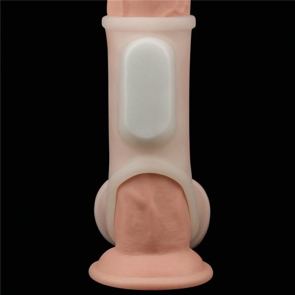 Vibrating Silk Knights Ring with Scrotum Sleeve (White) I ViPstore.hu - Erotika Webáruház - Szexshop 4