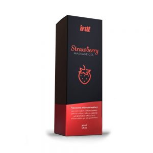 MASSAGE GEL STRAWBERRY GLASS BOTTLE 30ML + BOX #1 | ViPstore.hu - Erotika webáruház