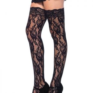 729762 LACE THI HI W/LACE TOP O/S BLK #1 | ViPstore.hu - Erotika webáruház