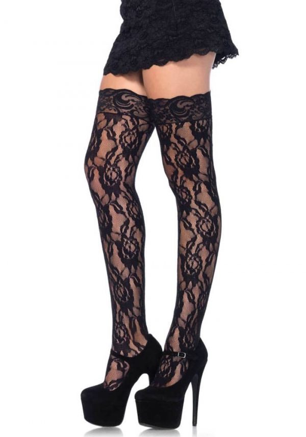 729762 LACE THI HI W/LACE TOP O/S BLK #1 | ViPstore.hu - Erotika webáruház