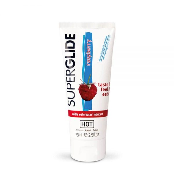 HOT Superglide edible lubricant waterbased - RASPBERRY 75 ml #1 | ViPstore.hu - Erotika webáruház