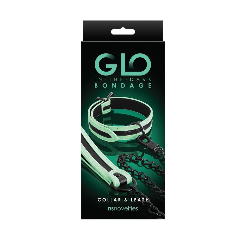 GLO Bondage - Collar and Leash - Green #1 | ViPstore.hu - Erotika webáruház