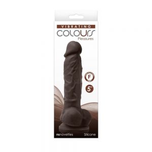 Colours - Pleasures - Vibrating - 5" Dildo - Dark Brown #1 | ViPstore.hu - Erotika webáruház