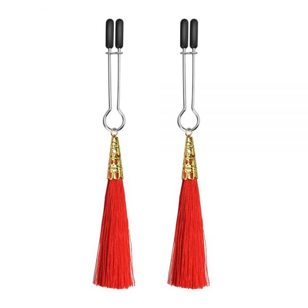 Glamor Tassel Nipple Clamp Red #2 | ViPstore.hu - Erotika webáruház