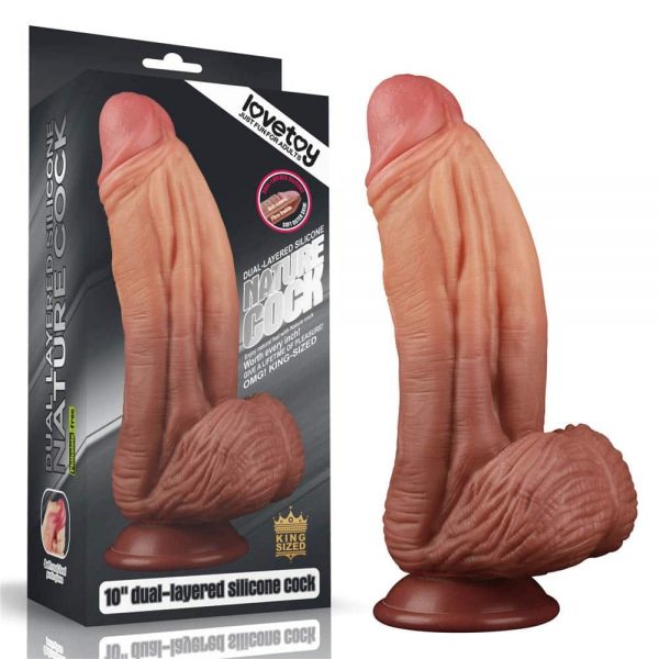 10" Dual-layered Silicone Nature Cock Brown ViPstore.hu - Erotika Webáruház - Szexshop