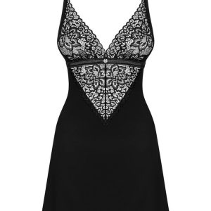 Cecilla chemise & thong black L/XL