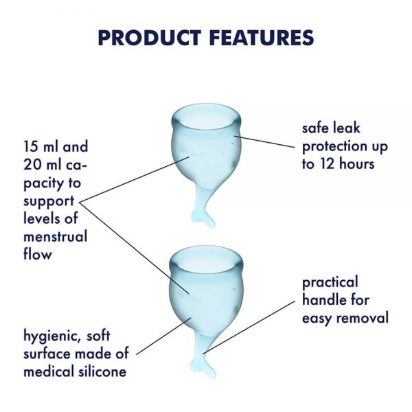 Feel secure Menstrual Cup (light blue) #3 | ViPstore.hu - Erotika webáruház