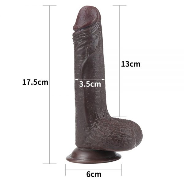 7'' Sliding Skin Dual Layer Dong Brown #3 | ViPstore.hu - Erotika webáruház