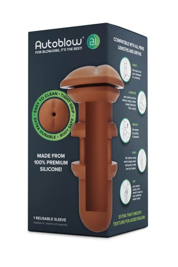 Autoblow A.I. Silicone Anus Sleeve – Brown ViPstore.hu - Erotika Webáruház - Szexshop