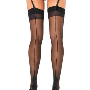 Lycra Cuban Foot Stocking – BLACK/BLACK – O/S – HOSIERY ViPstore.hu - Erotika Webáruház - Szexshop