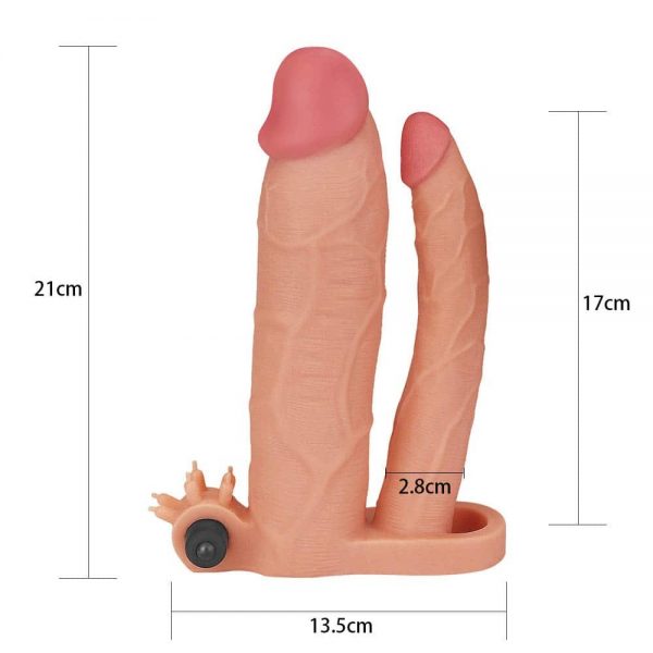 Add 3" Vibrating Double Penis Sleeve #5 | ViPstore.hu - Erotika webáruház