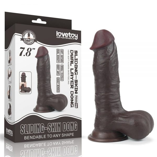 7.8'' Sliding Skin Dual Layer Dong Brown ViPstore.hu - Erotika Webáruház - Szexshop