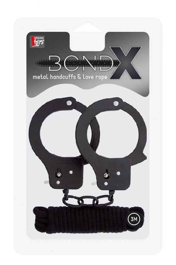 Bondx Metal Cuffs & Love Rope Set Black #1 | ViPstore.hu - Erotika webáruház