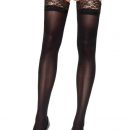 Nylon Stocking With Lace Top - BLACK - O/S - HOSIERY | ViPstore.hu - Erotika webáruház #1 - EAN 714718006772 | SKU LEGAV01977