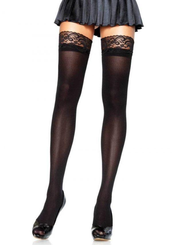 Nylon Stocking With Lace Top – BLACK – O/S – HOSIERY ViPstore.hu - Erotika Webáruház - Szexshop
