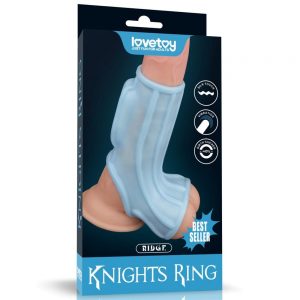 Vibrating Ridge Knights Ring with Scrotum Sleeve #1 | ViPstore.hu - Erotika webáruház