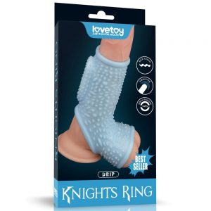 Vibrating Drip Knights Ring with Scrotum Sleeve Blue #1 | ViPstore.hu - Erotika webáruház