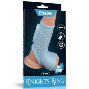 Vibrating Drip Knights Ring with Scrotum Sleeve Blue ViPstore.hu - Erotika Webáruház - Szexshop