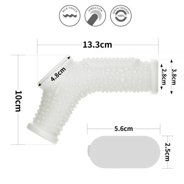 Vibrating Drip Knights Ring with Scrotum Sleeve (White) ViPstore.hu - Erotika Webáruház - Szexshop 8