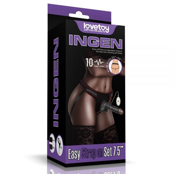 Vibrating Easy Strapon Set 7.5" Black ViPstore.hu - Erotika Webáruház - Szexshop