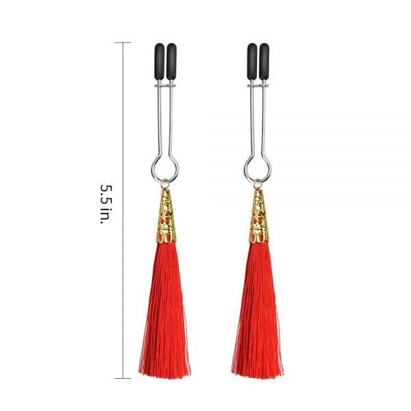 Glamor Tassel Nipple Clamp Red #5 | ViPstore.hu - Erotika webáruház