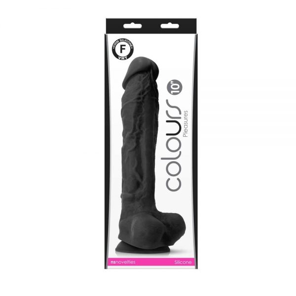 Colours - Pleasures - 10" Dildo - Black #1 | ViPstore.hu - Erotika webáruház